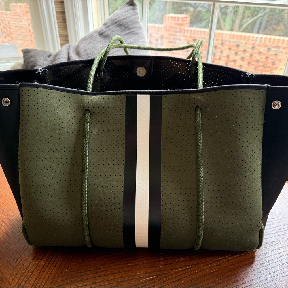 Haute Shore Camouflage Tote with Olive and Black Accents